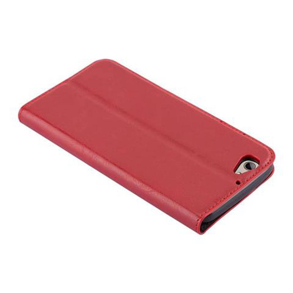 Cadorabo Hülle für HTC ONE A9S Schutz Hülle in Rot Handyhülle Etui Case Cover Magnetverschluss