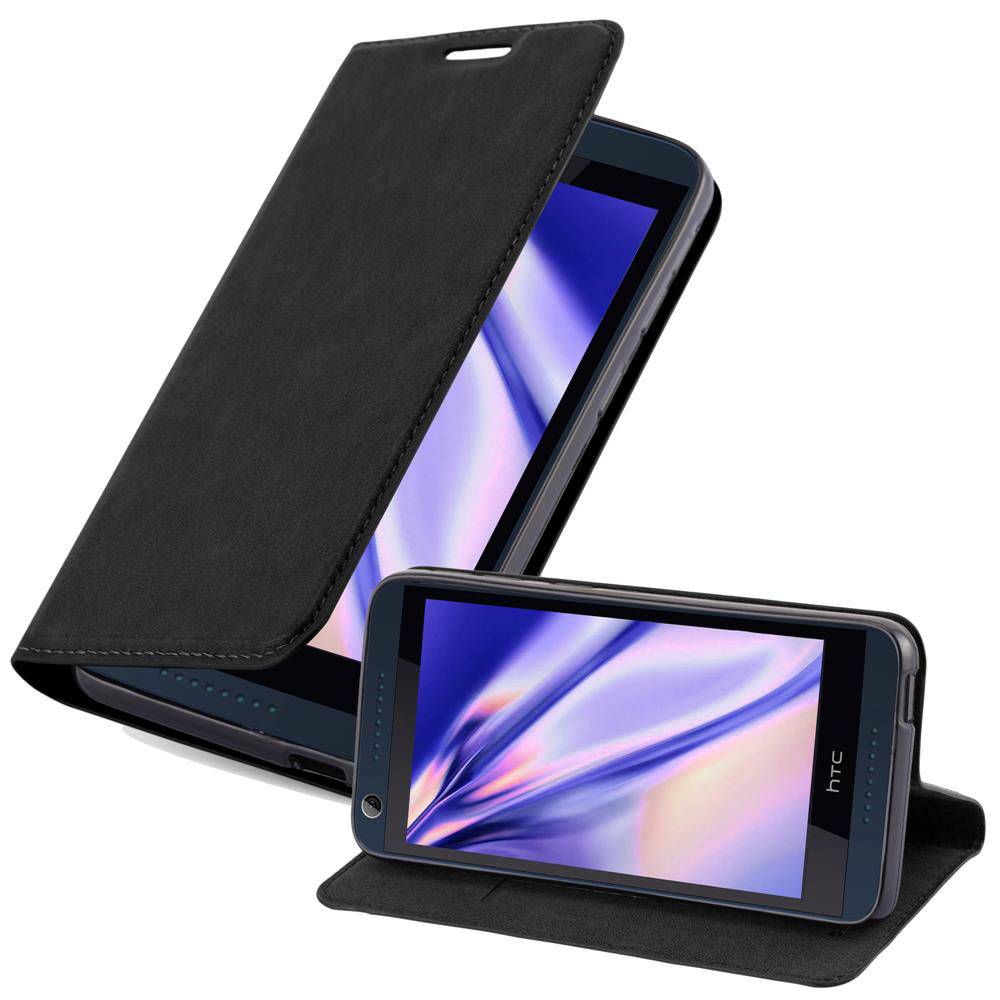 Cadorabo Hülle für HTC Desire 626G Schutz Hülle in Schwarz Handyhülle Etui Case Cover Magnetverschluss