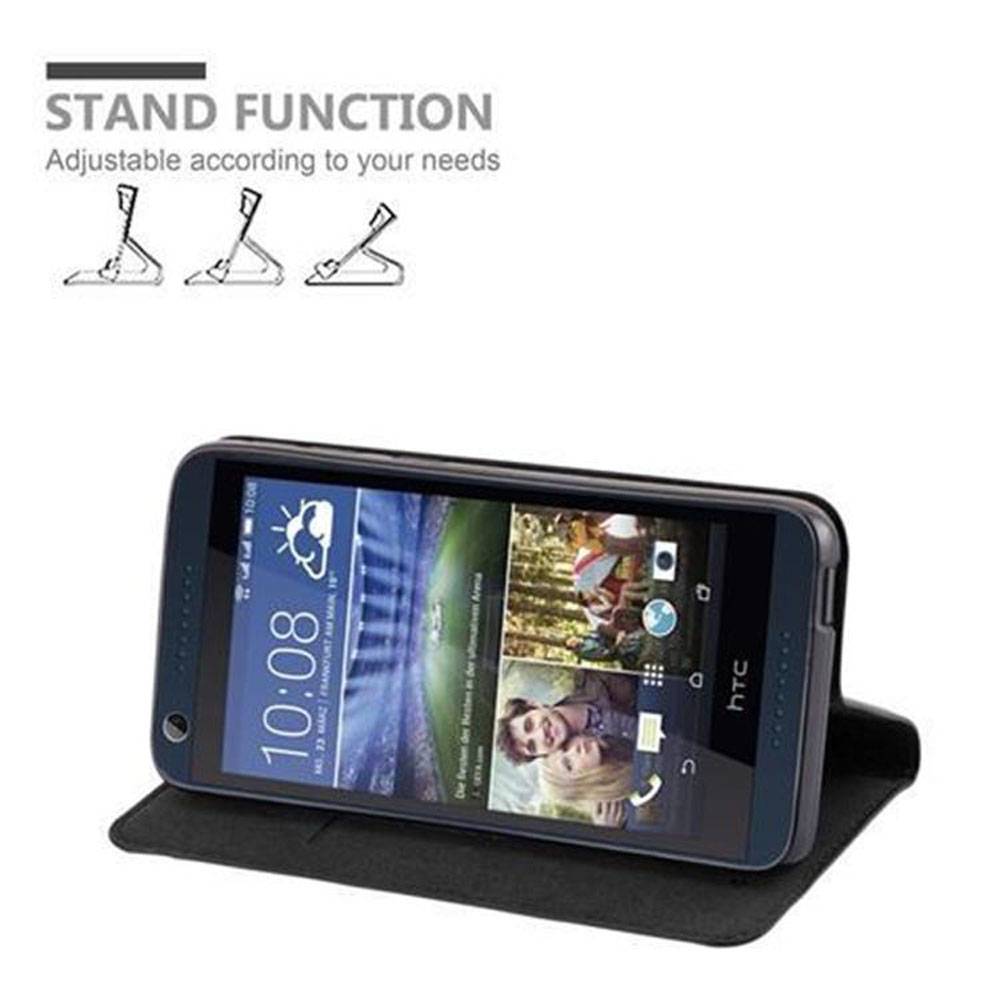 Cadorabo Hülle für HTC Desire 626G Schutz Hülle in Schwarz Handyhülle Etui Case Cover Magnetverschluss