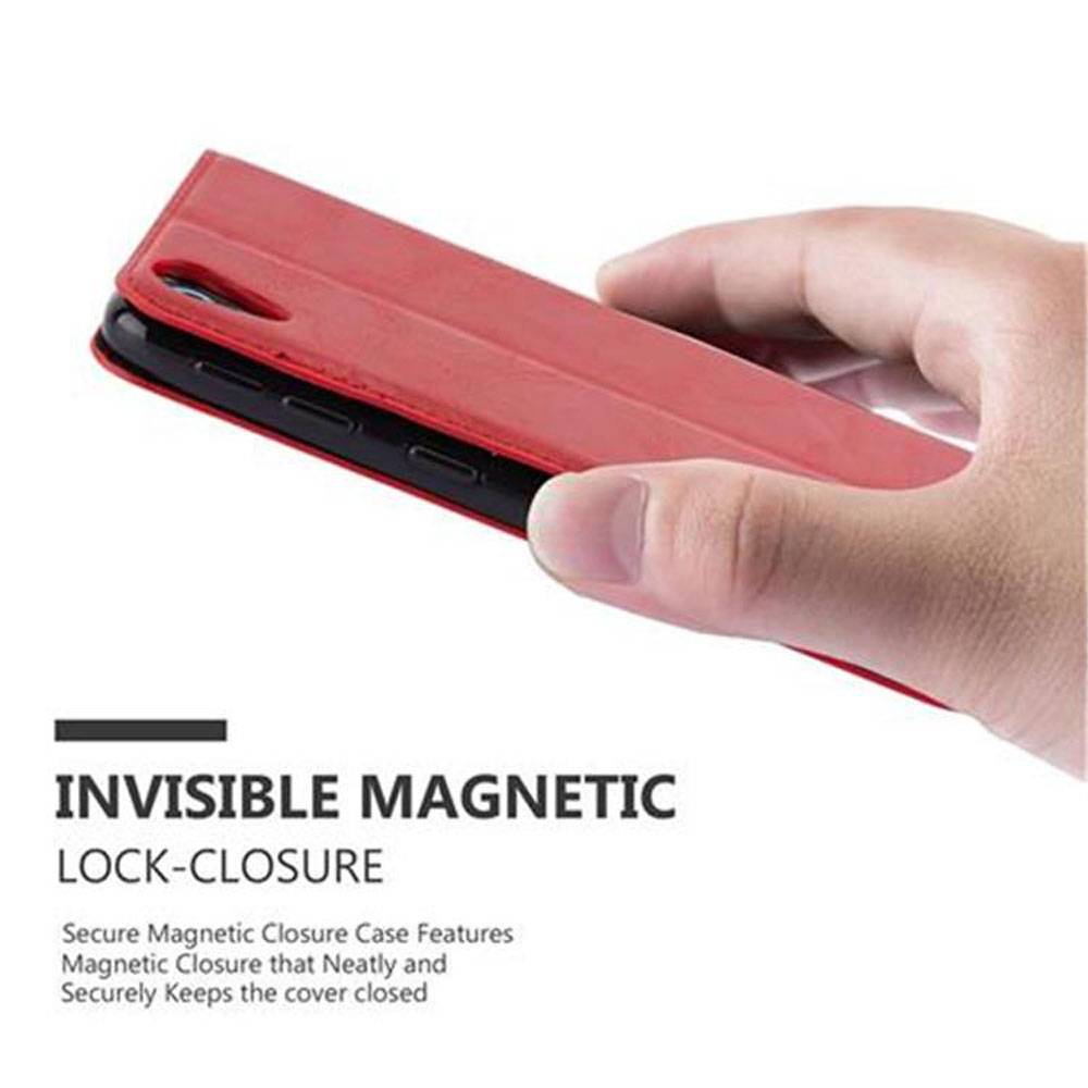 Cadorabo Hülle für HTC Desire 626G Schutz Hülle in Rot Handyhülle Etui Case Cover Magnetverschluss