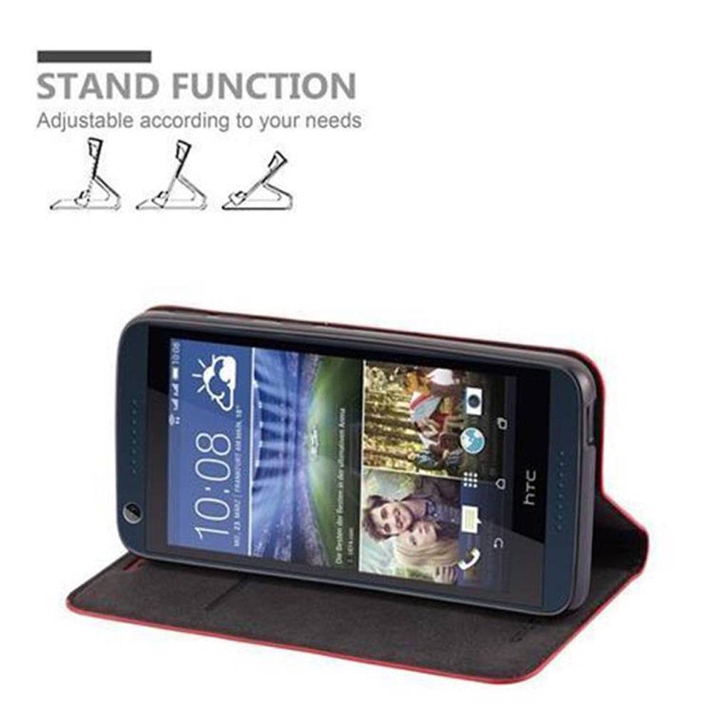 Cadorabo Hülle für HTC Desire 626G Schutz Hülle in Rot Handyhülle Etui Case Cover Magnetverschluss