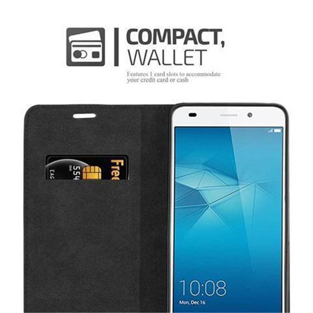 Cadorabo Hülle für Honor 5C Schutz Hülle in Schwarz Handyhülle Etui Case Cover Magnetverschluss