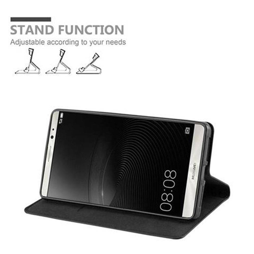 Cadorabo Hülle für Huawei MATE 8 Schutz Hülle in Schwarz Handyhülle Etui Case Cover Magnetverschluss