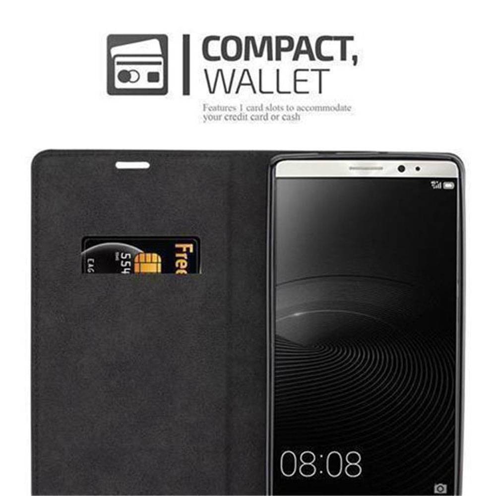 Cadorabo Hülle für Huawei MATE 8 Schutz Hülle in Schwarz Handyhülle Etui Case Cover Magnetverschluss