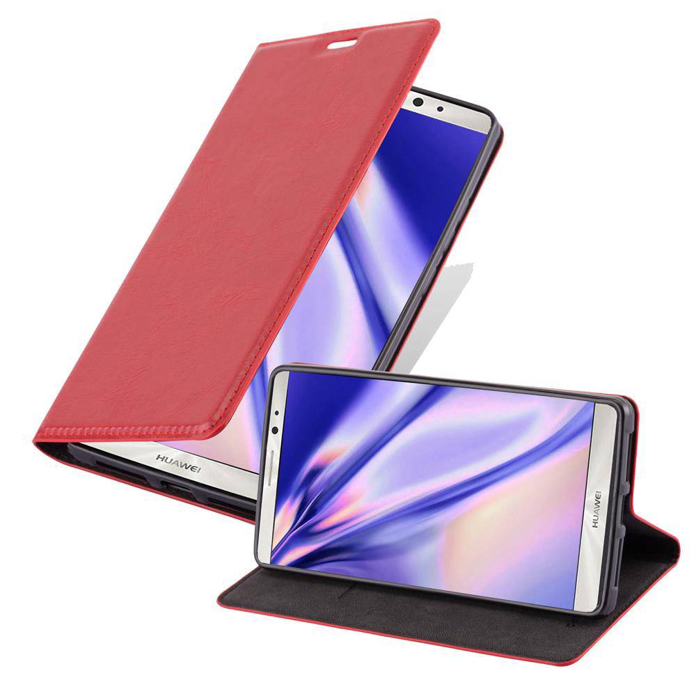 Cadorabo Hülle für Huawei MATE 8 Schutz Hülle in Rot Handyhülle Etui Case Cover Magnetverschluss