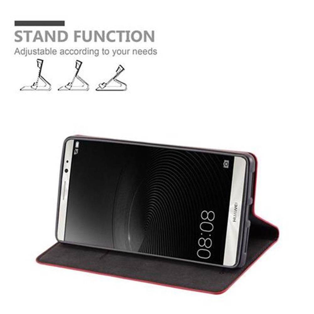 Cadorabo Hülle für Huawei MATE 8 Schutz Hülle in Rot Handyhülle Etui Case Cover Magnetverschluss