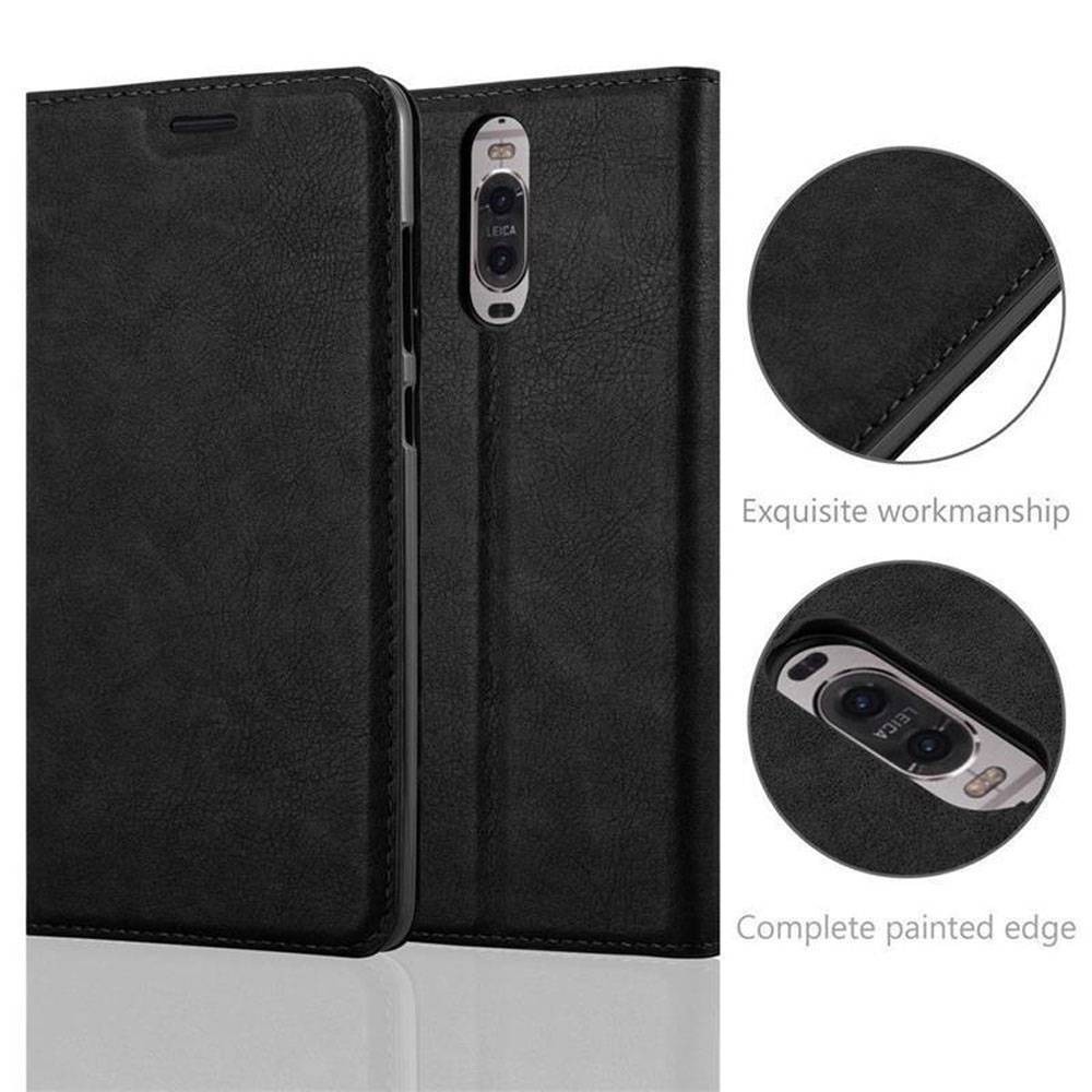 Cadorabo Hülle für Huawei MATE 9 PRO Schutz Hülle in Schwarz Handyhülle Etui Case Cover Magnetverschluss
