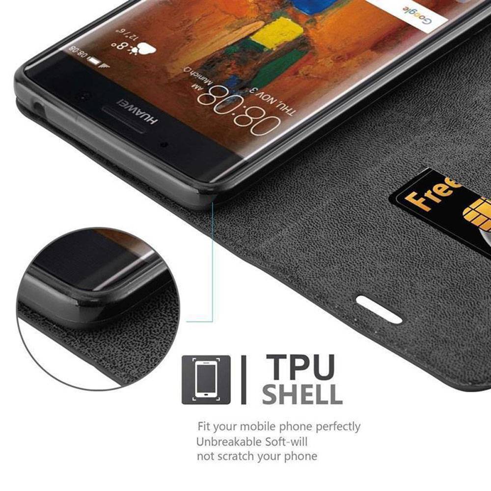 Cadorabo Hülle für Huawei MATE 9 PRO Schutz Hülle in Schwarz Handyhülle Etui Case Cover Magnetverschluss