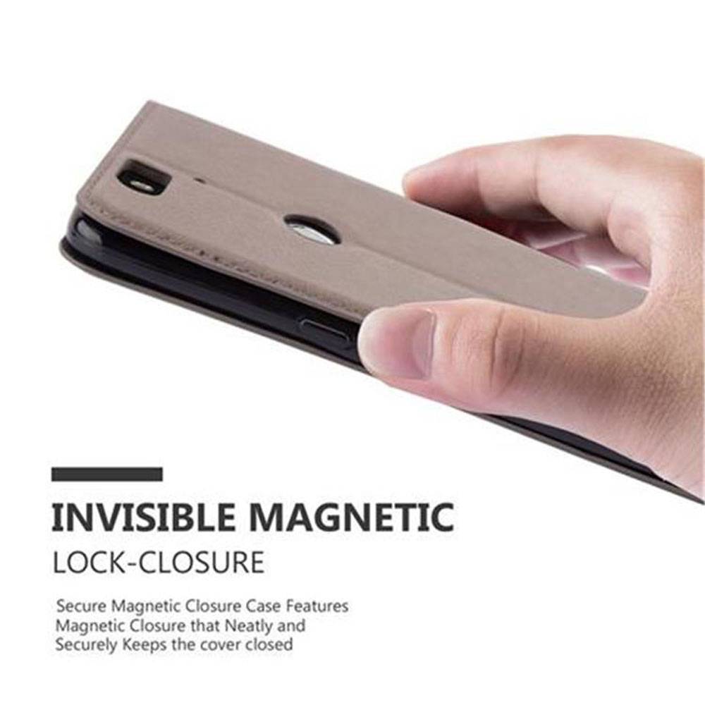 Cadorabo Hülle für Huawei Google NEXUS 6P Schutz Hülle in Braun Handyhülle Etui Case Cover Magnetverschluss