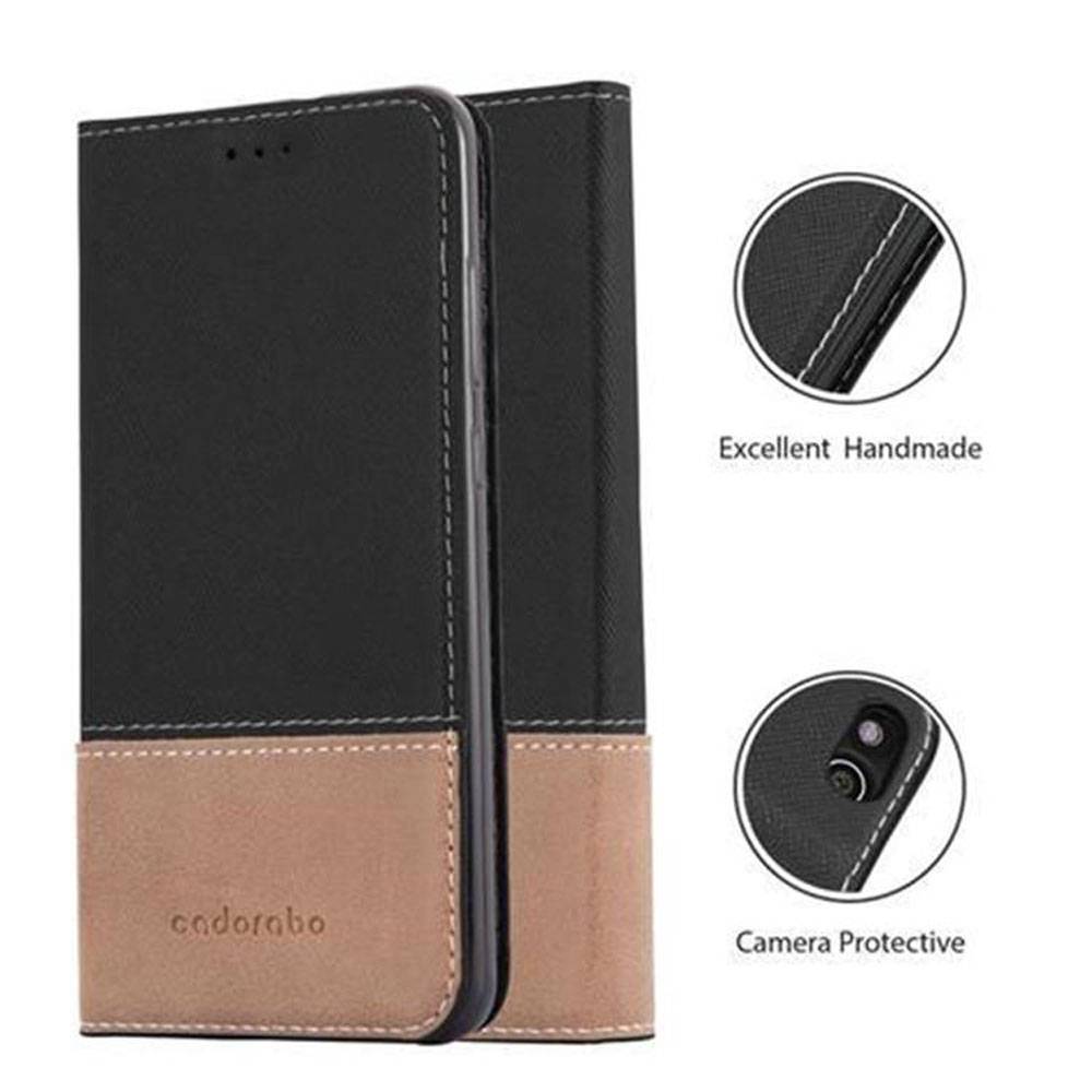 Cadorabo Hülle für Huawei P10 LITE Schutzhülle in Schwarz SHandyhülle Book Case Etui Kunstleder