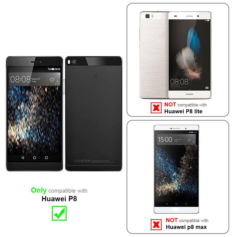 Cadorabo Hülle für Huawei P8 Schutzhülle in Blau SHandyhülle Book Case Etui Kunstleder