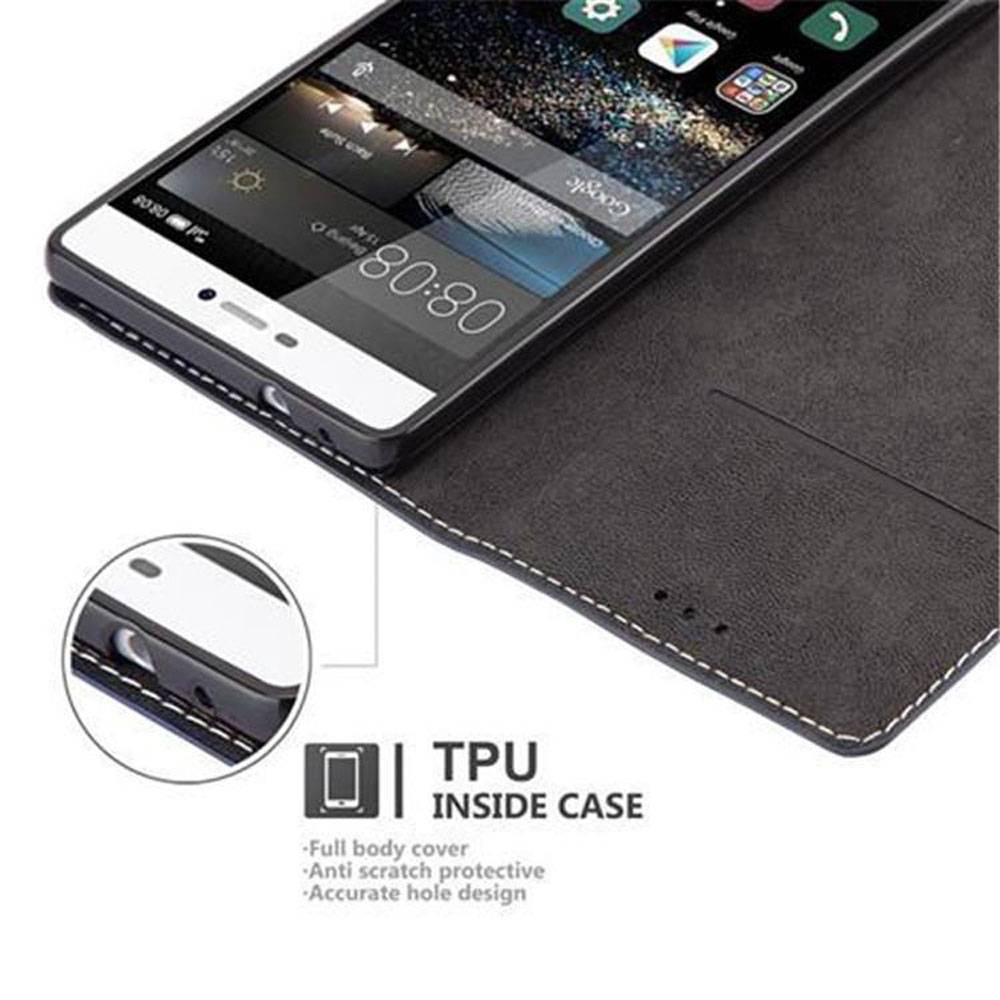 Cadorabo Hülle für Huawei P8 Schutzhülle in Blau SHandyhülle Book Case Etui Kunstleder
