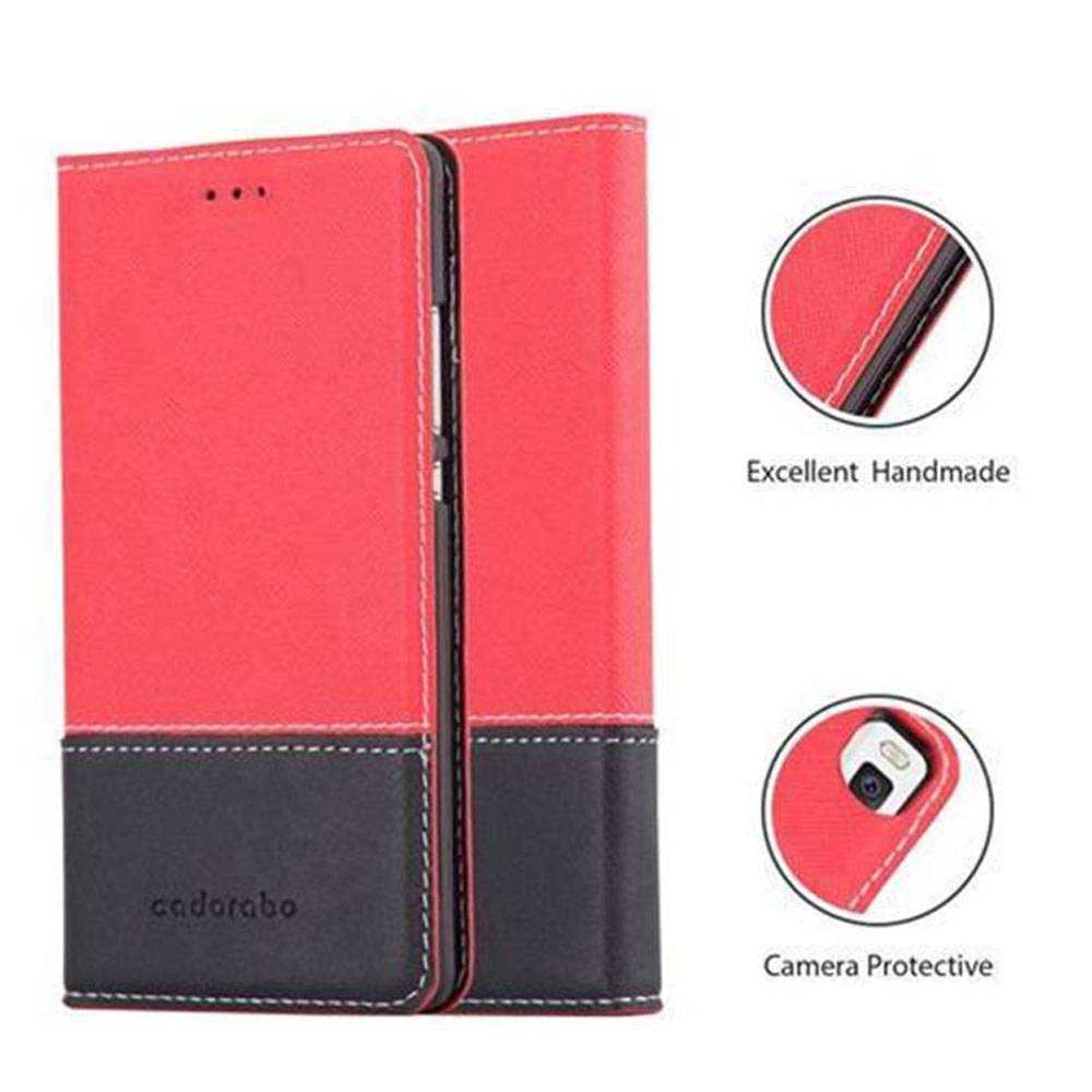 Cadorabo Hülle für Huawei P8 Schutzhülle in Rot SHandyhülle Book Case Etui Kunstleder