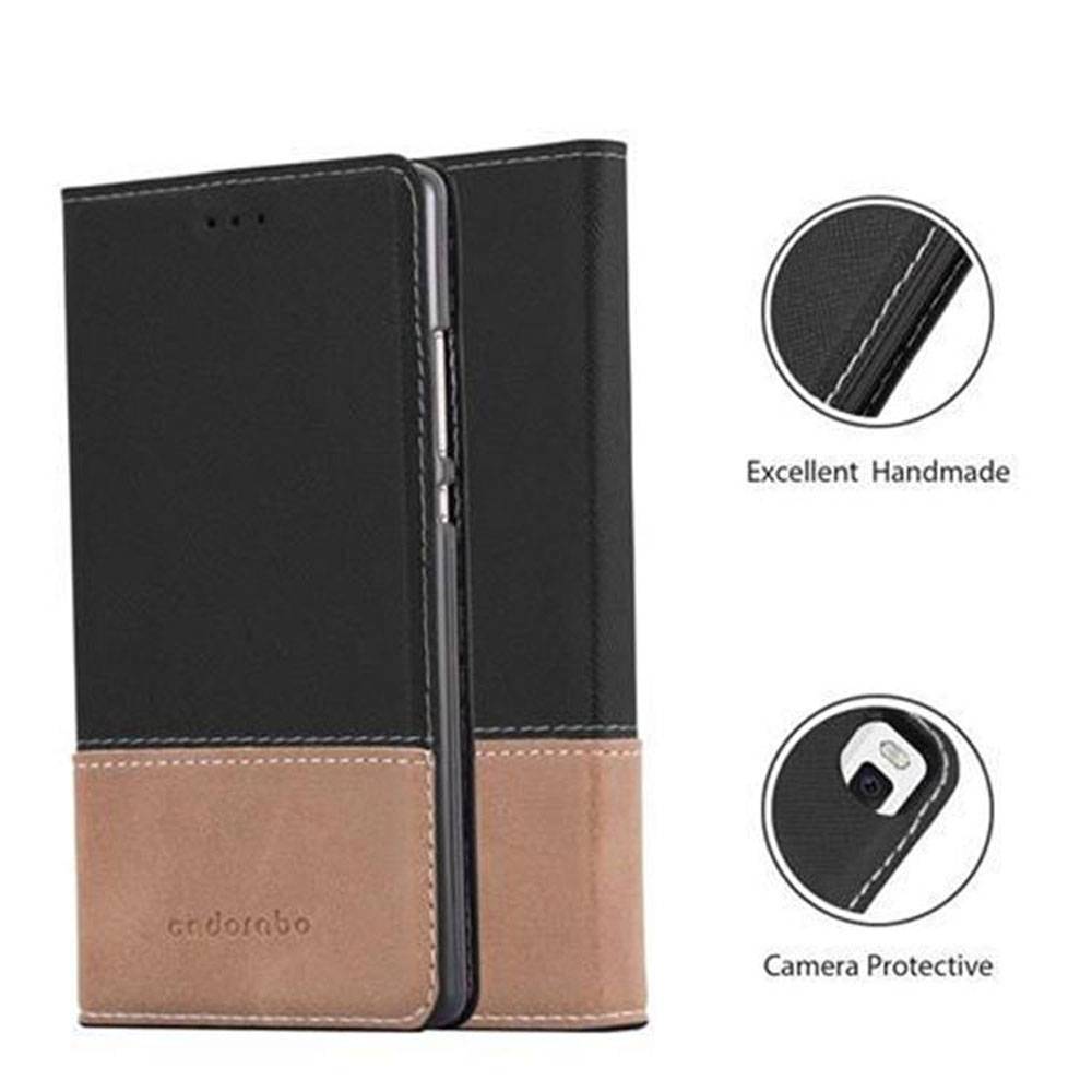Cadorabo Hülle für Huawei P8 Schutzhülle in Schwarz SHandyhülle Book Case Etui Kunstleder