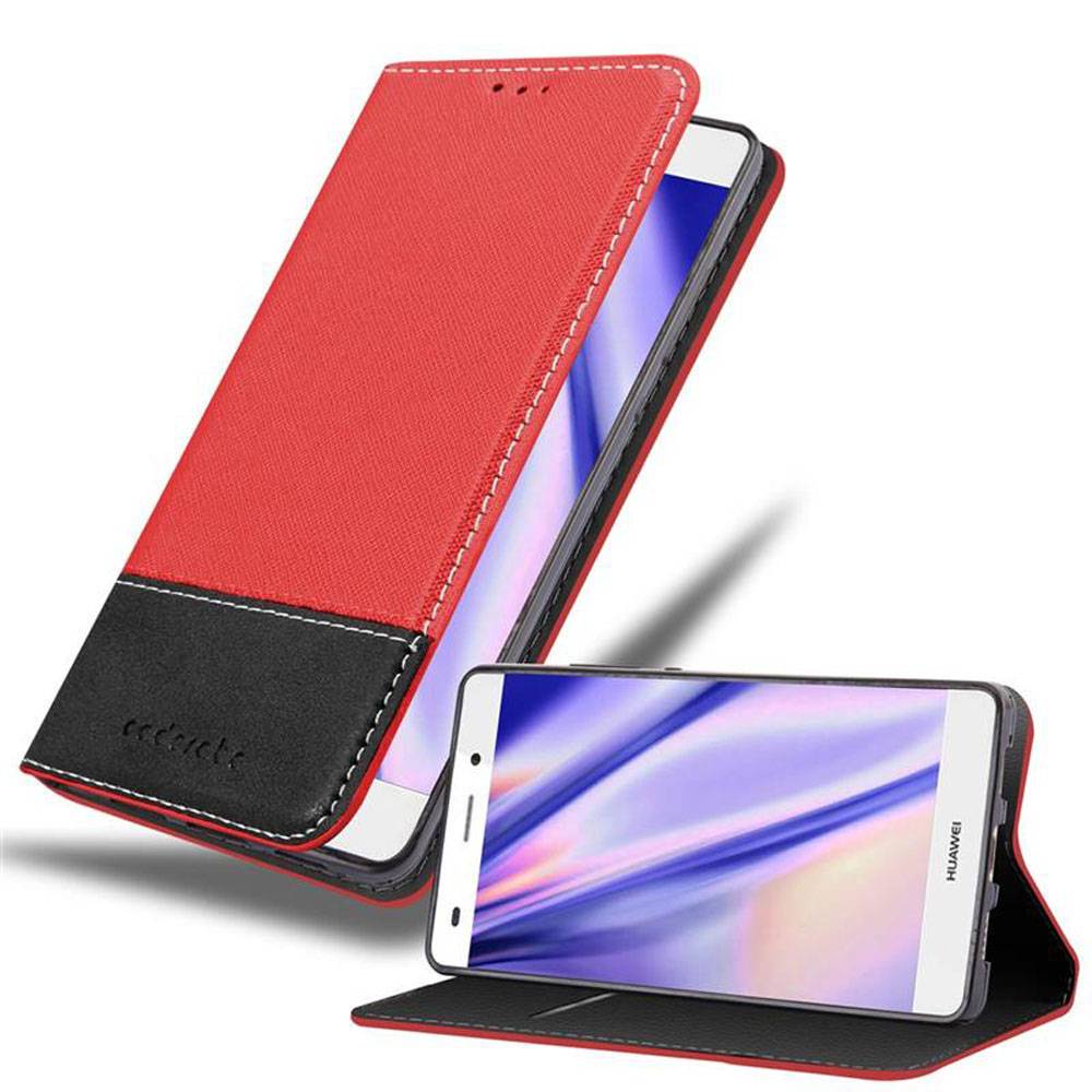 Cadorabo Hülle für Huawei P8 LITE 2015 Schutzhülle in Rot SHandyhülle Book Case Etui Kunstleder