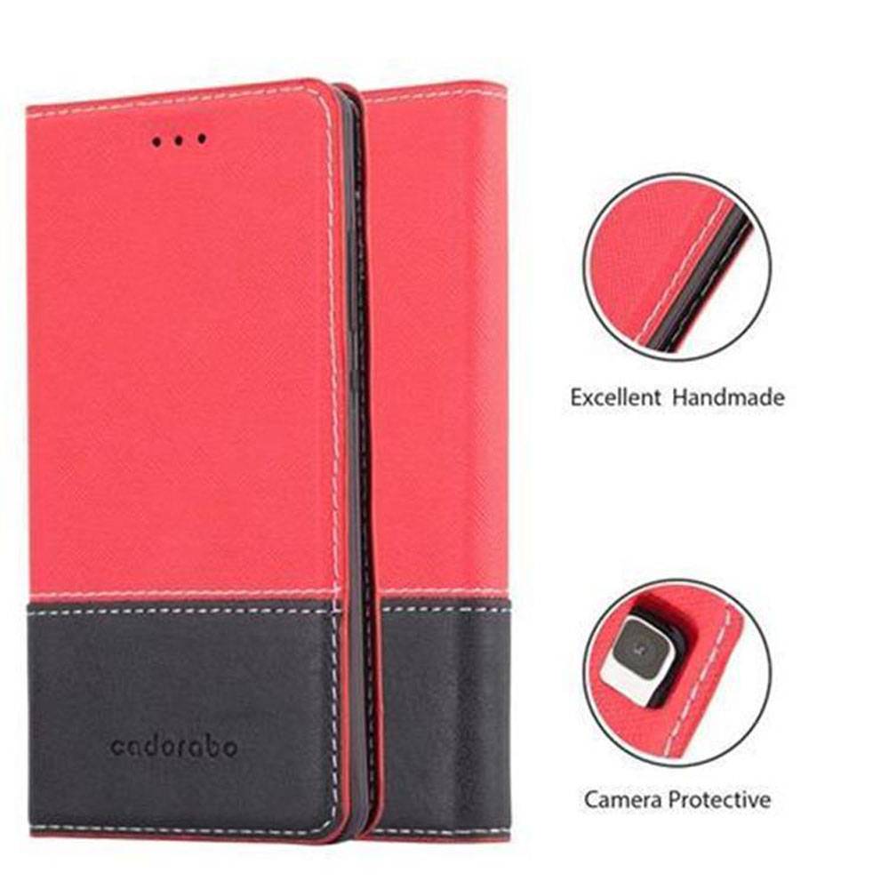 Cadorabo Hülle für Huawei P8 LITE 2015 Schutzhülle in Rot SHandyhülle Book Case Etui Kunstleder