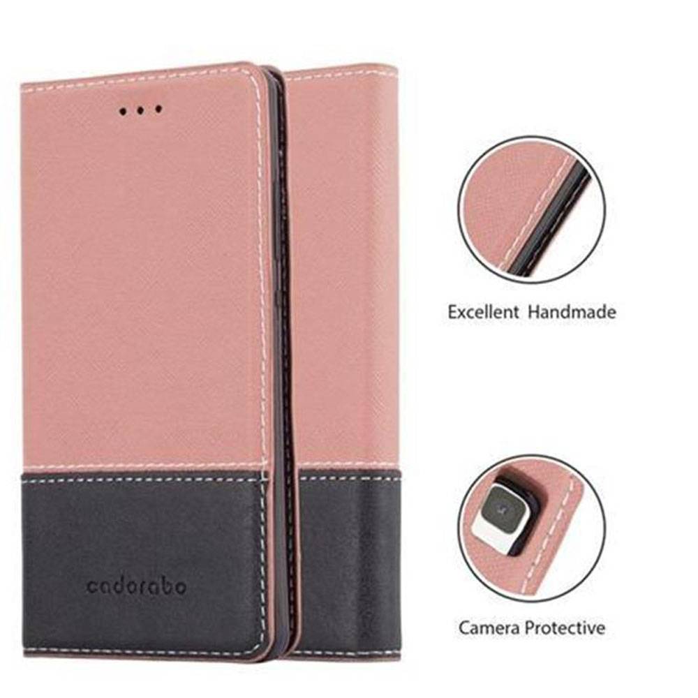 Cadorabo Hülle für Huawei P8 LITE 2015 Schutzhülle in Rosa SHandyhülle Book Case Etui Kunstleder