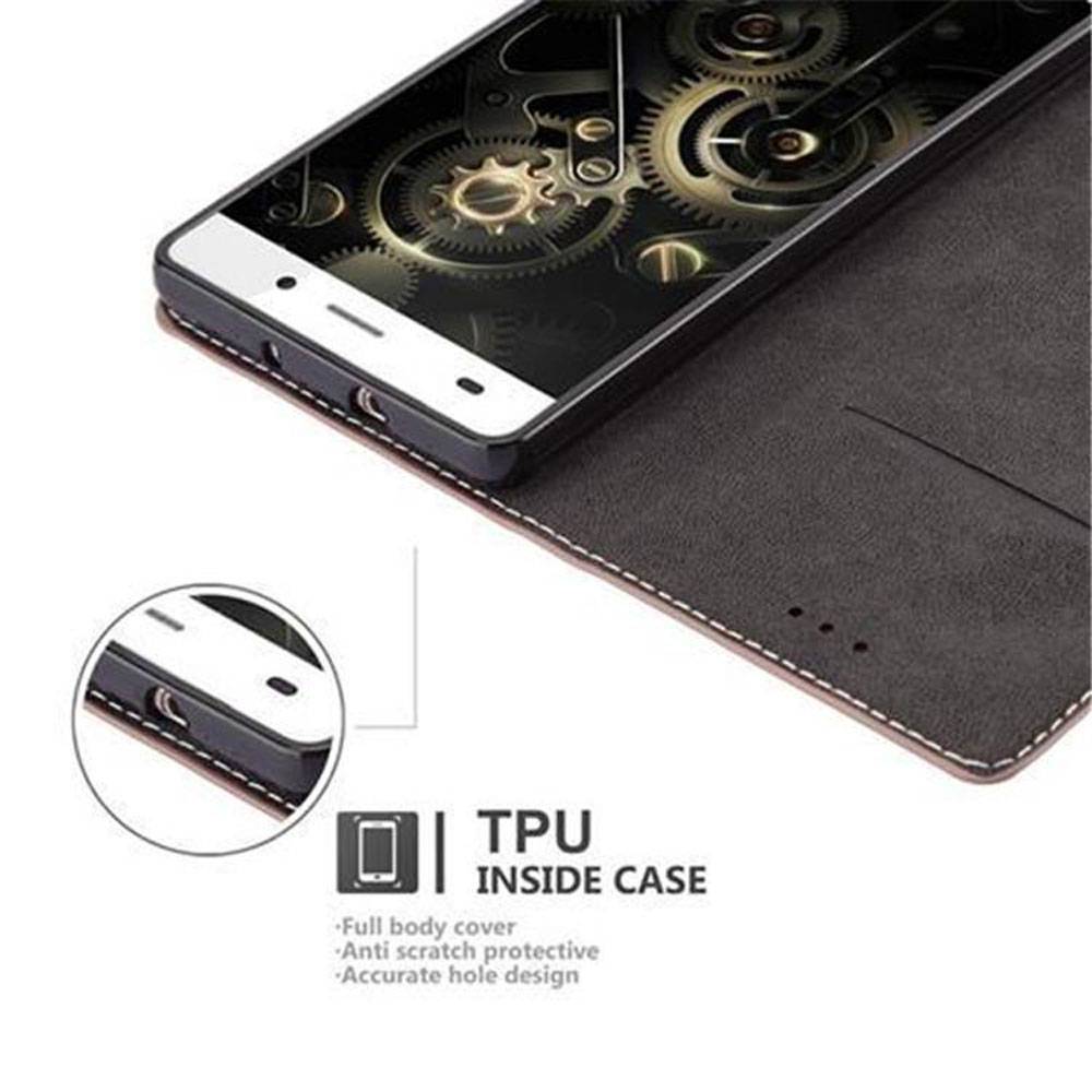 Cadorabo Hülle für Huawei P8 LITE 2015 Schutzhülle in Rosa SHandyhülle Book Case Etui Kunstleder
