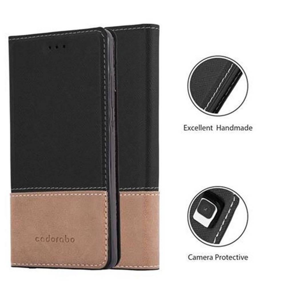 Cadorabo Hülle für Huawei P8 LITE 2015 Schutzhülle in Schwarz SHandyhülle Book Case Etui Kunstleder
