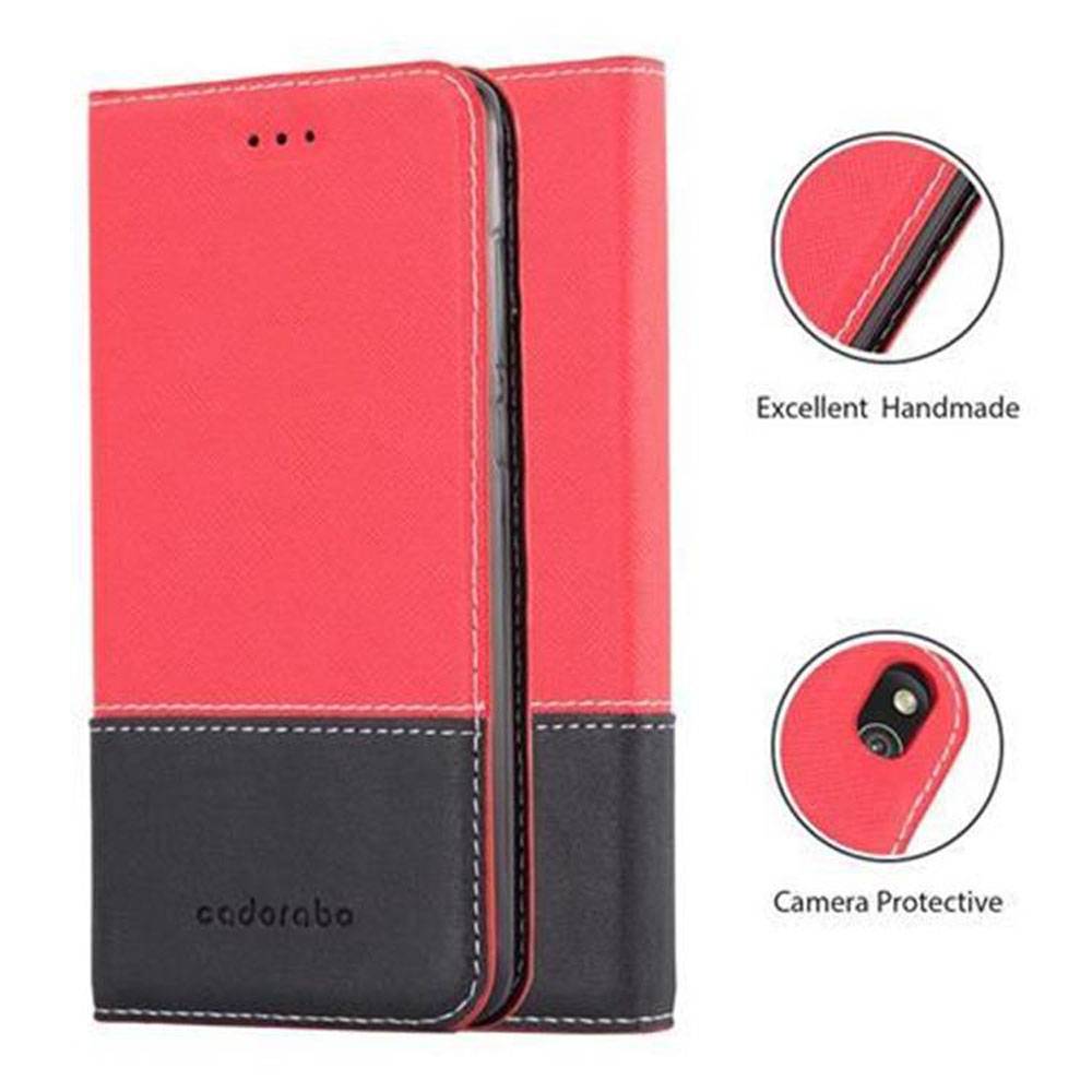 Cadorabo Hülle für Huawei P8 LITE 2017 / P9 LITE 2017 Schutzhülle in Rot SHandyhülle Book Case Etui Kunstleder