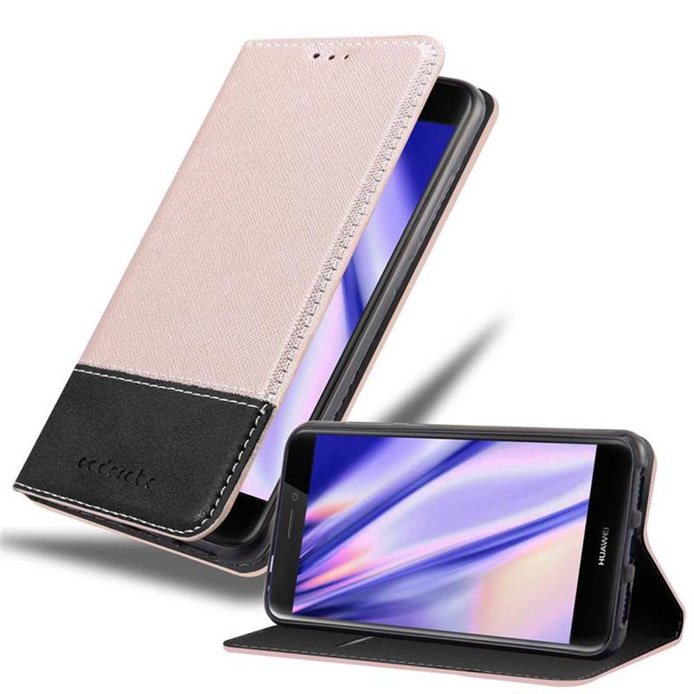 Cadorabo Hülle für Huawei P8 LITE 2017 / P9 LITE 2017 Schutzhülle in Rosa SHandyhülle Book Case Etui Kunstleder
