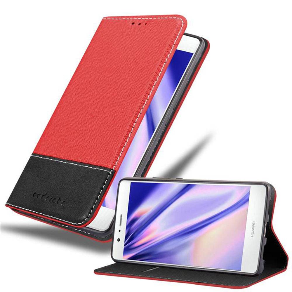 Cadorabo Hülle für Huawei P9 LITE 2016 / G9 LITE Schutzhülle in Rot SHandyhülle Book Case Etui Kunstleder