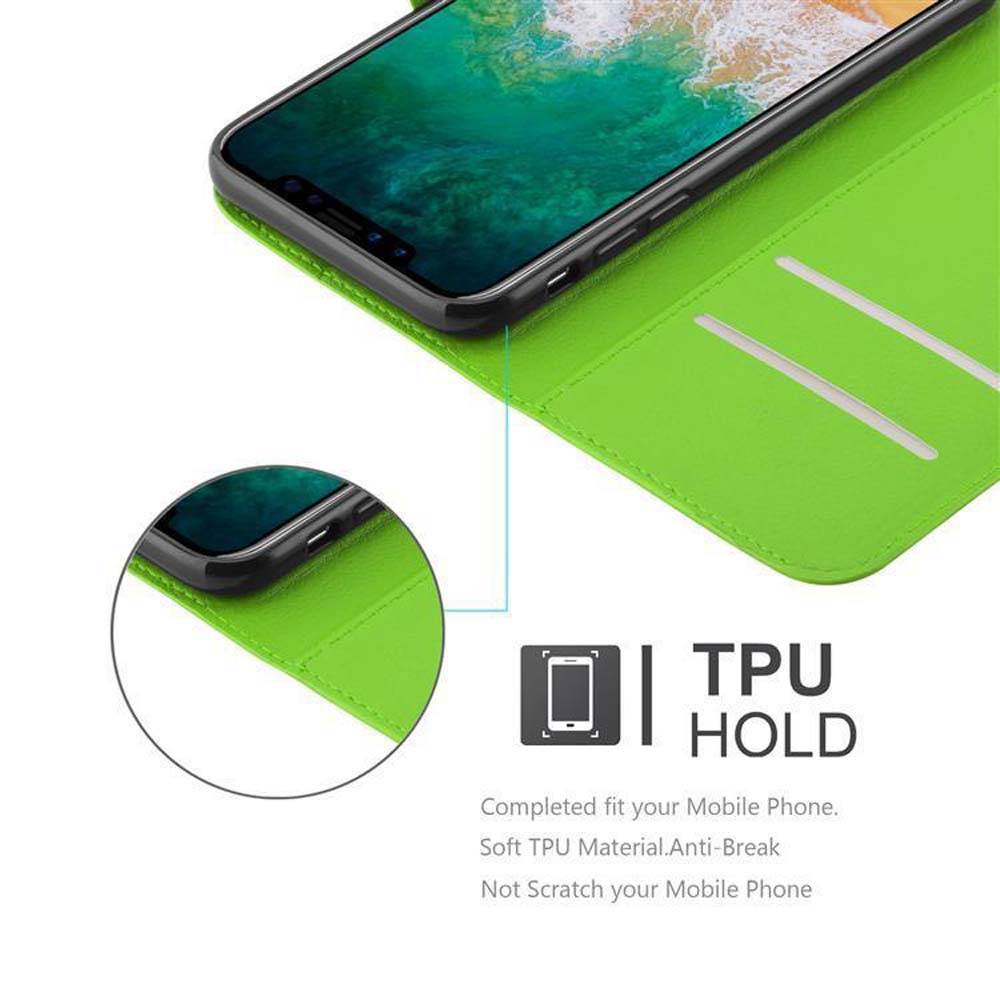 Cadorabo Hülle für Apple iPhone X / XS Schutz Hülle in Grün Handyhülle Etui Case Cover Magnetverschluss