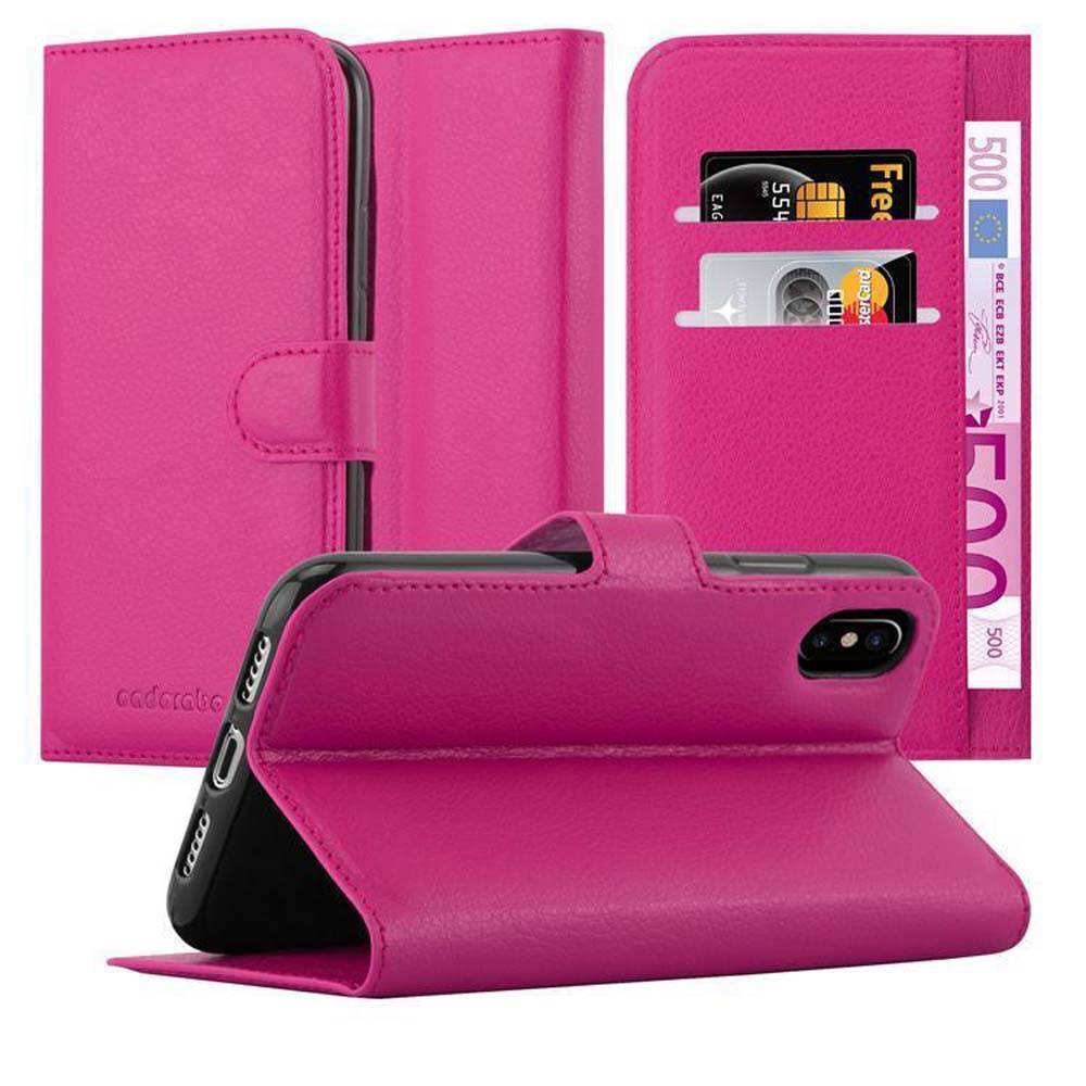 Cadorabo Hülle für Apple iPhone X / XS Schutz Hülle in Pink Handyhülle Etui Case Cover Magnetverschluss