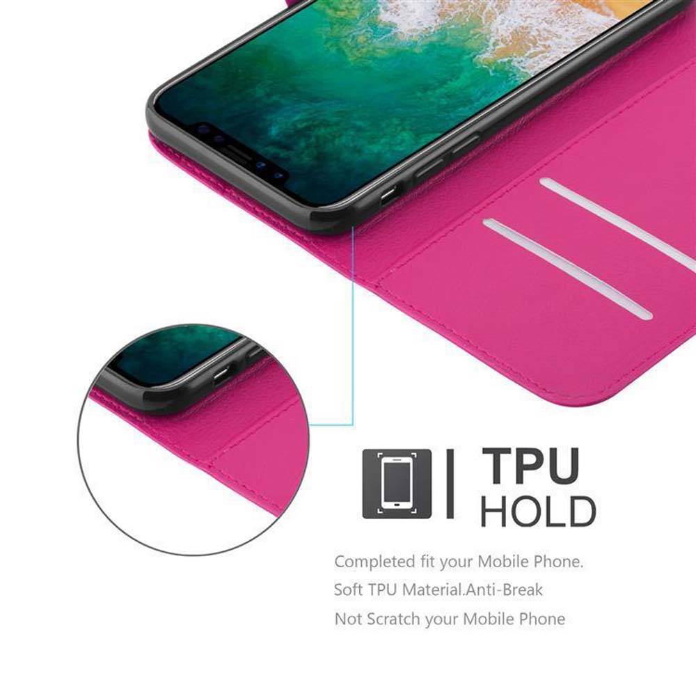 Cadorabo Hülle für Apple iPhone X / XS Schutz Hülle in Pink Handyhülle Etui Case Cover Magnetverschluss