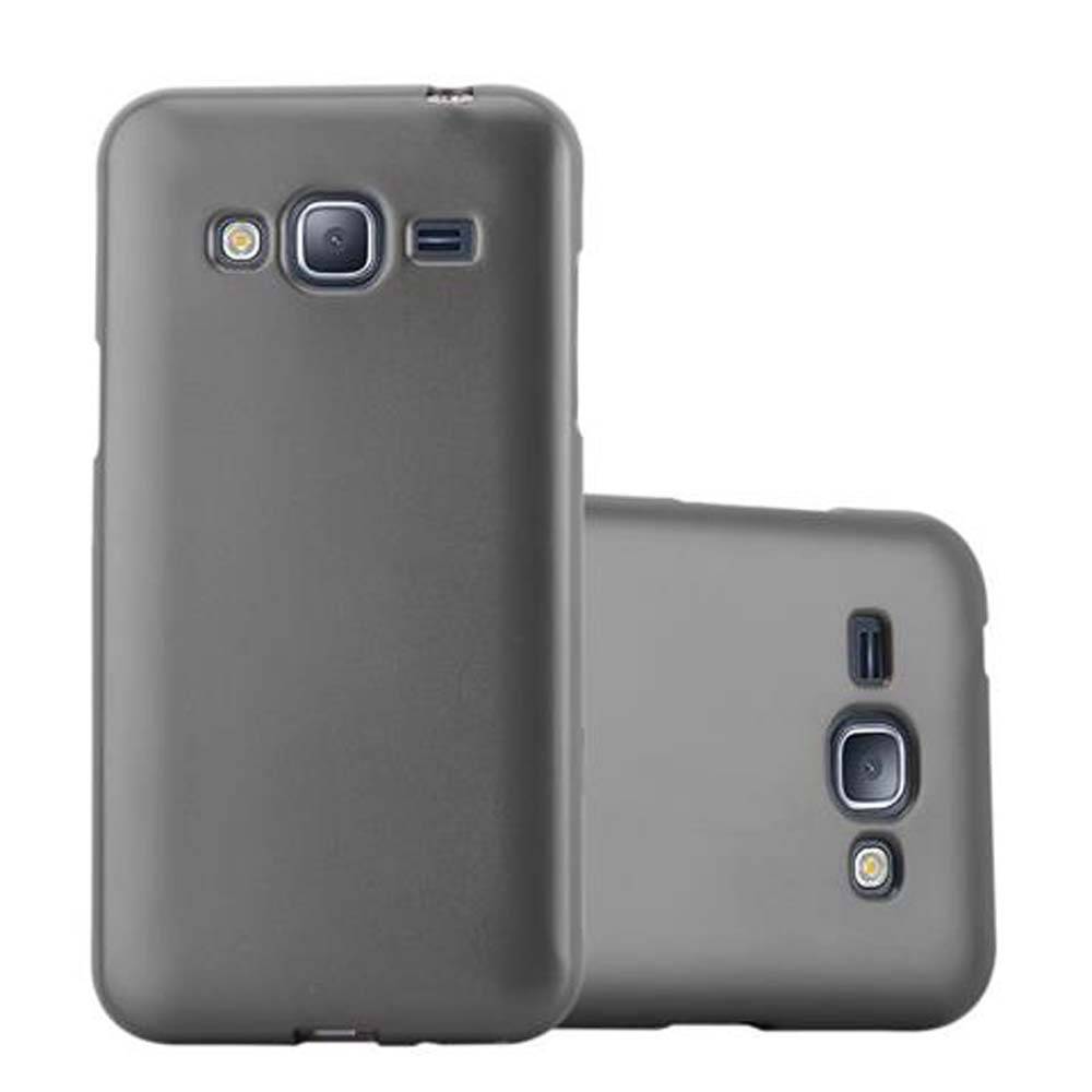 Cadorabo Schutzhülle für Samsung Galaxy J3 2016 Hülle in Grau Handyhülle TPU Silikon Etui Cover Case