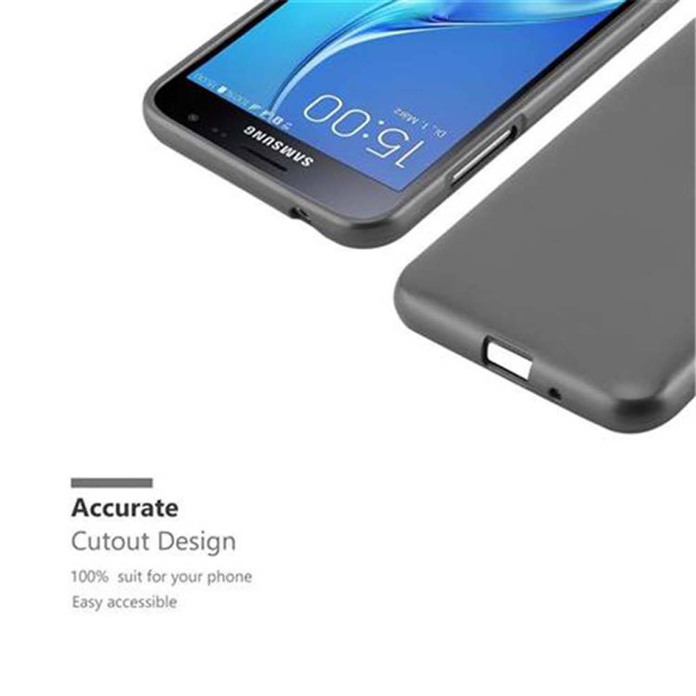 Cadorabo Schutzhülle für Samsung Galaxy J3 2016 Hülle in Grau Handyhülle TPU Silikon Etui Cover Case