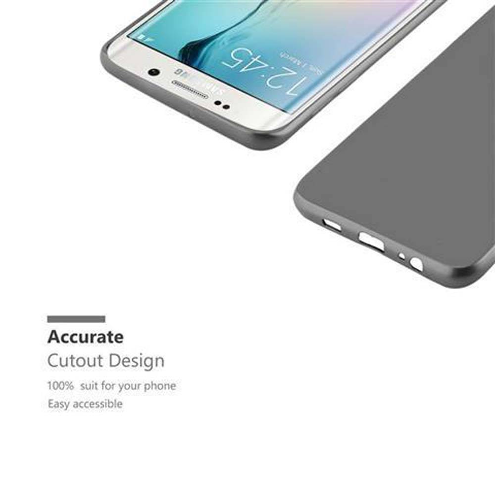 Cadorabo Schutzhülle für Samsung Galaxy S6 EDGE Hülle in Grau Handyhülle TPU Silikon Etui Cover Case