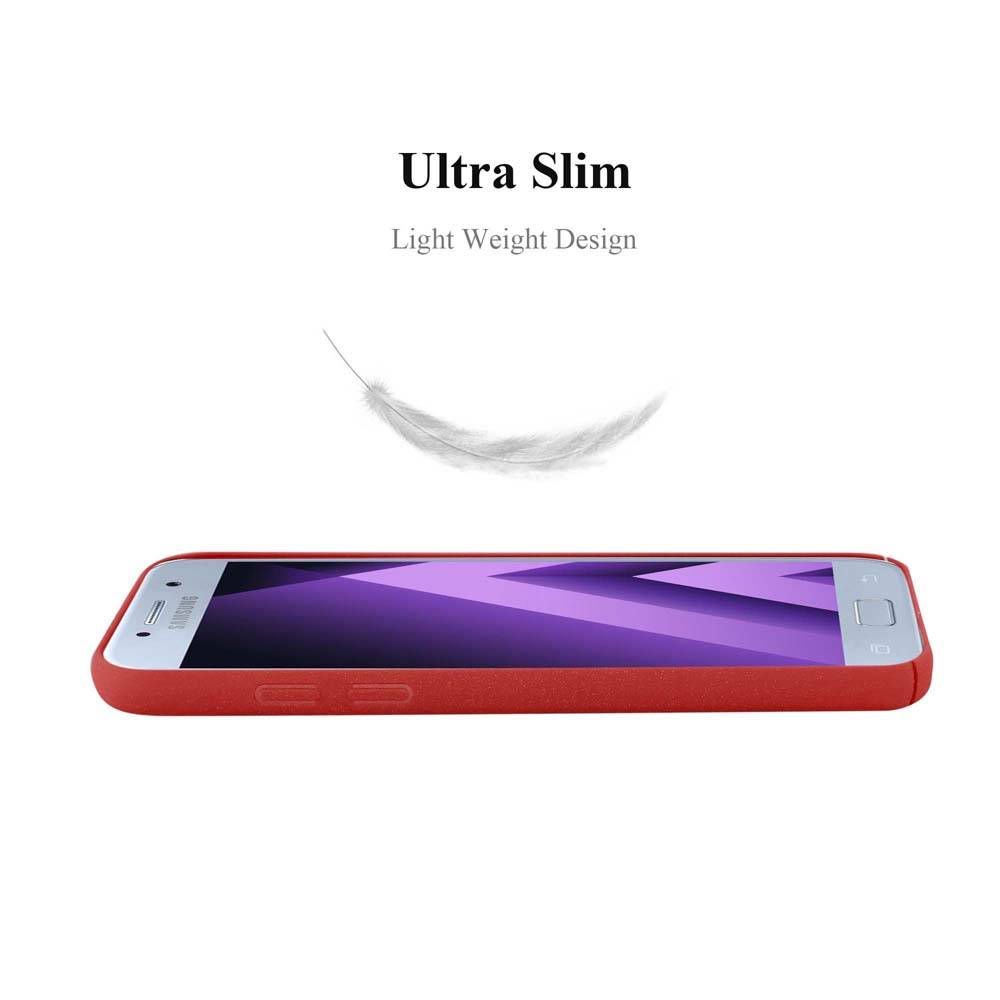 Cadorabo Schutzhülle für Samsung Galaxy A3 2017 Hülle in Rot Etui Hard Case Handyhülle Cover