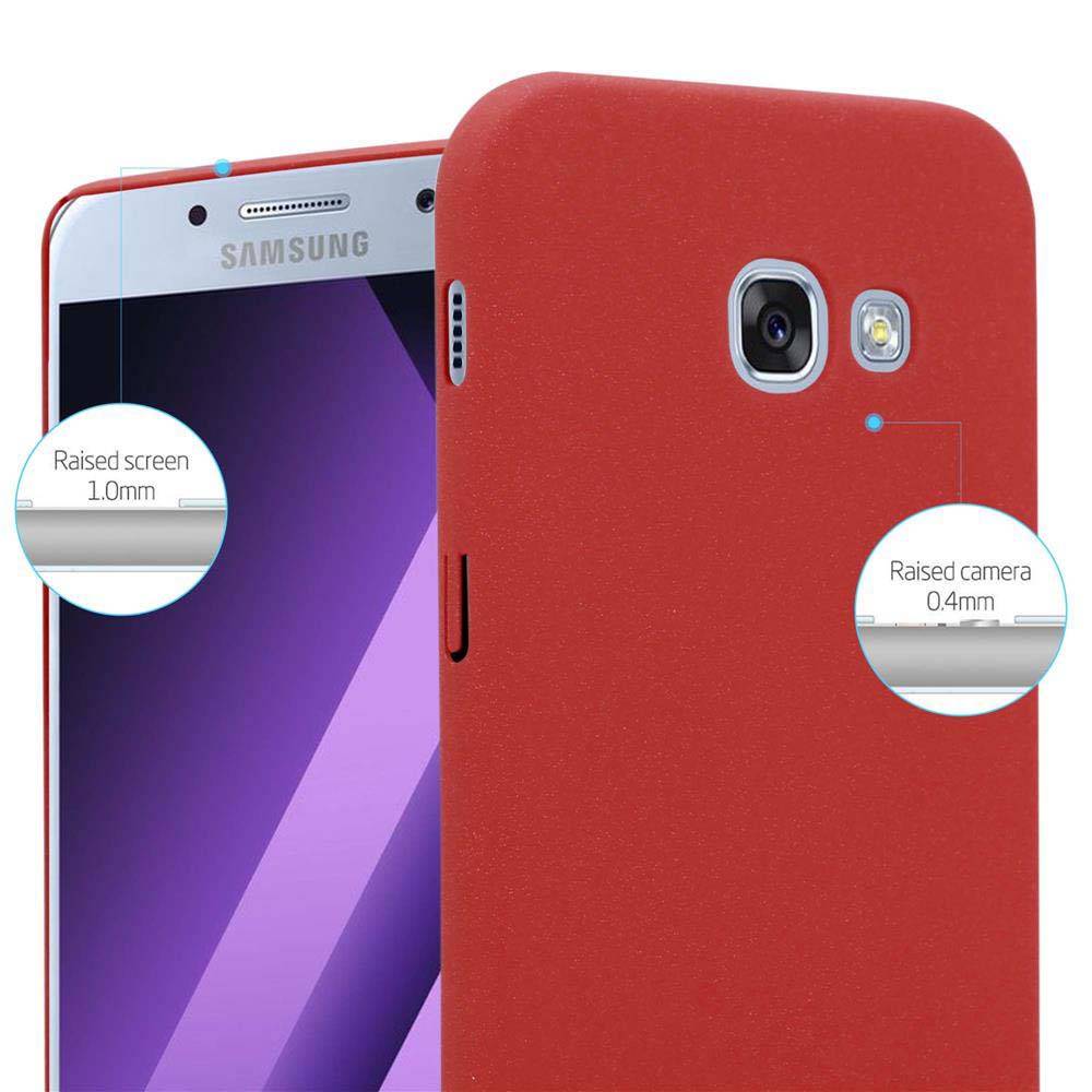 Cadorabo Schutzhülle für Samsung Galaxy A3 2017 Hülle in Rot Etui Hard Case Handyhülle Cover