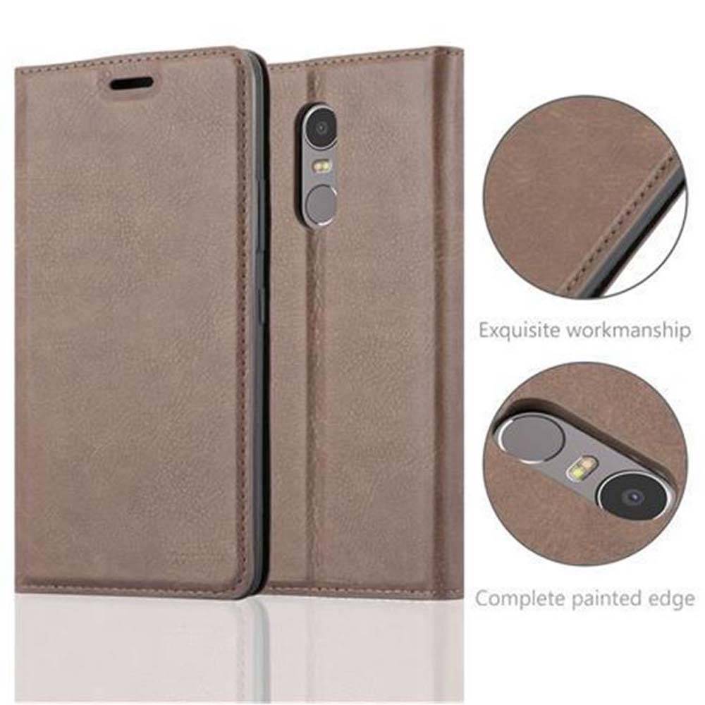 Cadorabo Hülle für Lenovo K6 NOTE Schutz Hülle in Braun Handyhülle Etui Case Cover Magnetverschluss
