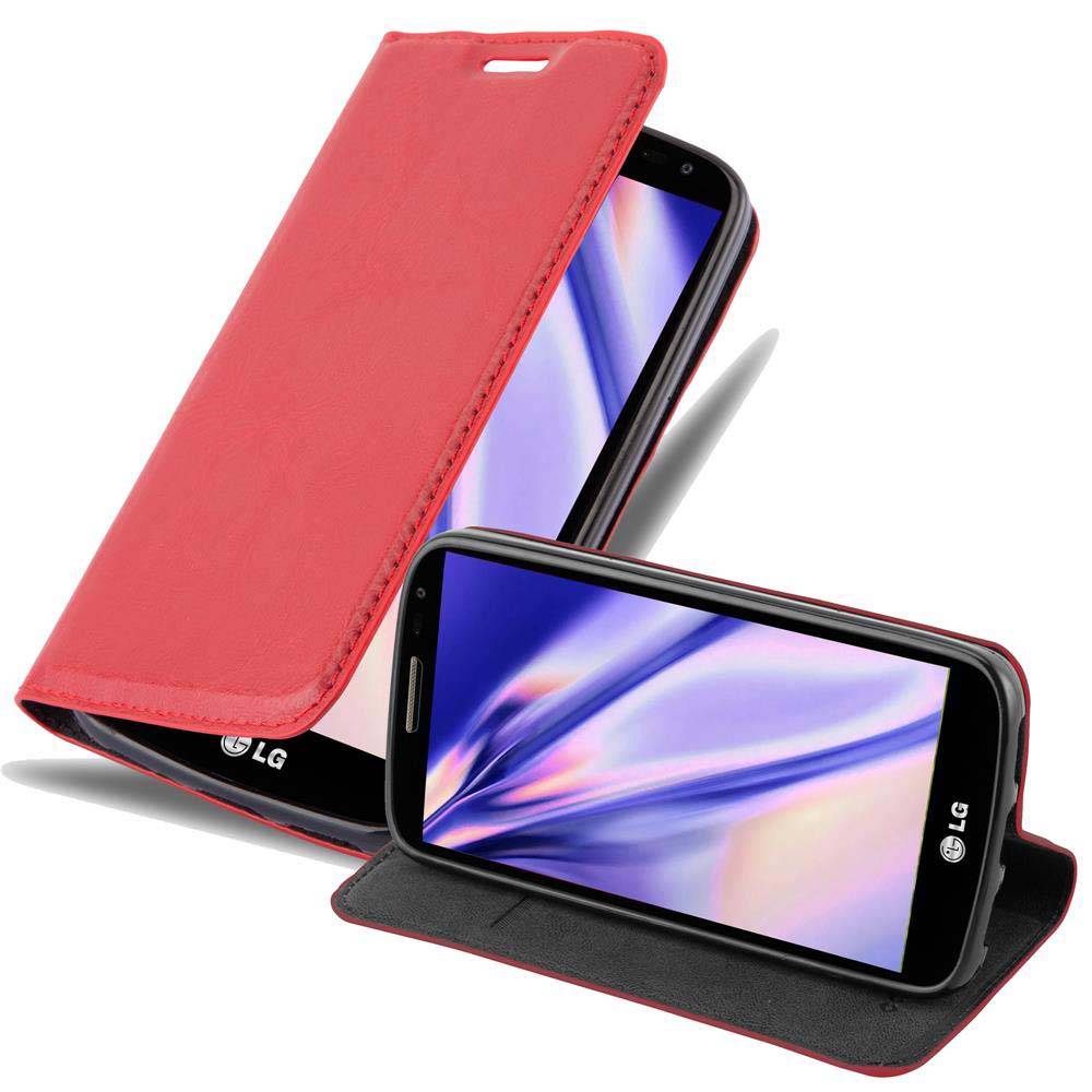 Cadorabo Hülle für LG G2 MINI Schutz Hülle in Rot Handyhülle Etui Case Cover Magnetverschluss
