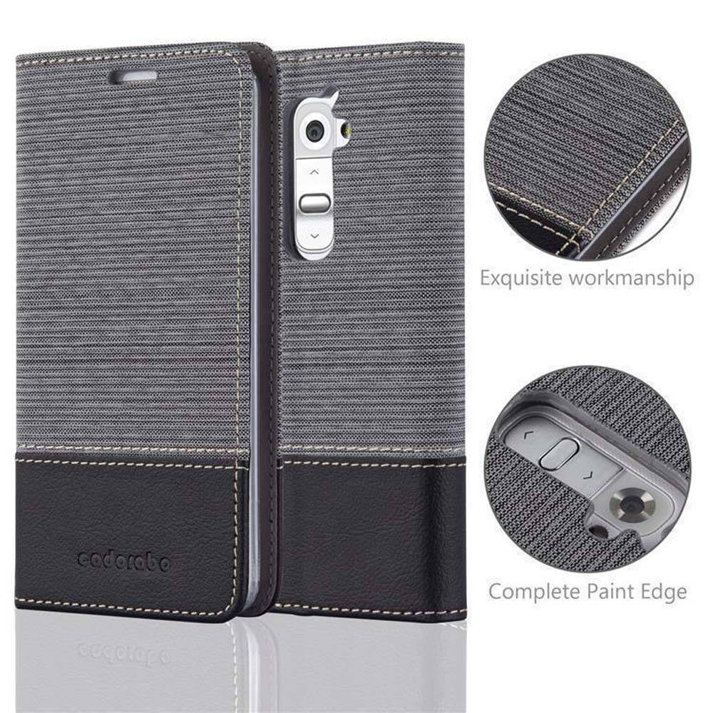 Cadorabo Hülle für LG G2 MINI Schutzhülle in Grau Handy Hülle Etui Book Case Cover