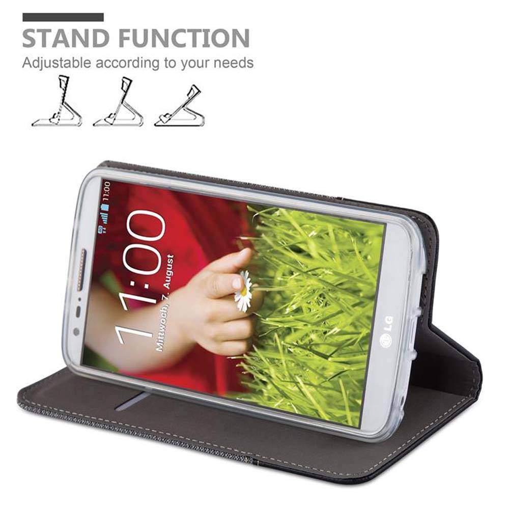 Cadorabo Hülle für LG G2 MINI Schutzhülle in Grau Handy Hülle Etui Book Case Cover