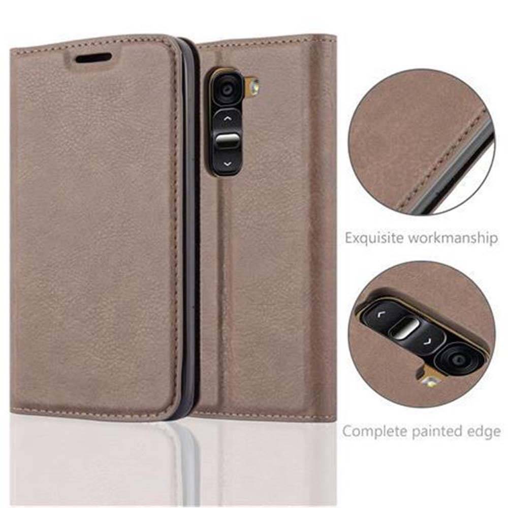 Cadorabo Hülle für LG G2 MINI Schutz Hülle in Braun Handyhülle Etui Case Cover Magnetverschluss