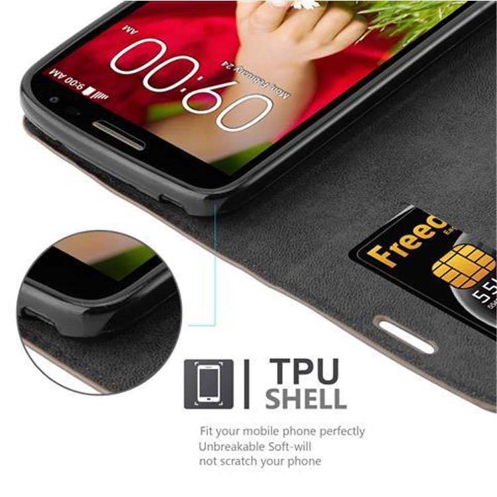 Cadorabo Hülle für LG G2 MINI Schutz Hülle in Braun Handyhülle Etui Case Cover Magnetverschluss