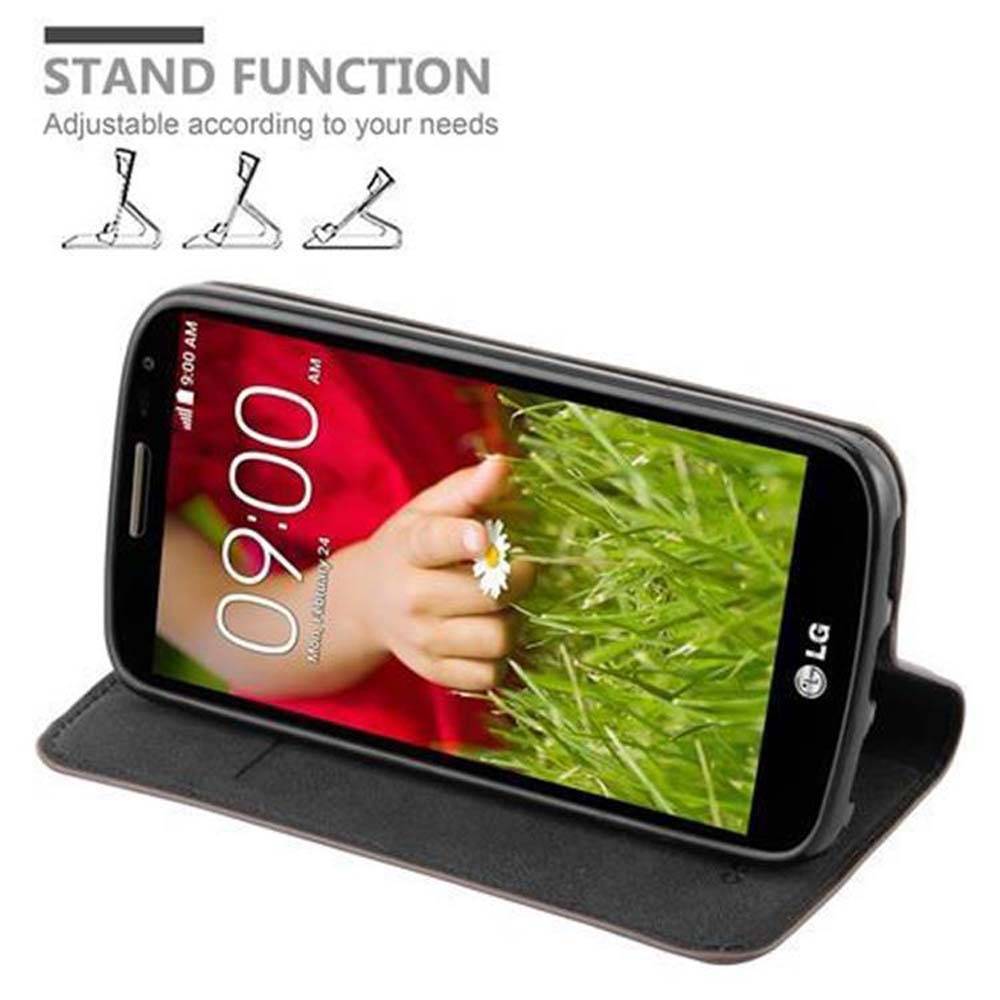 Cadorabo Hülle für LG G2 MINI Schutz Hülle in Braun Handyhülle Etui Case Cover Magnetverschluss