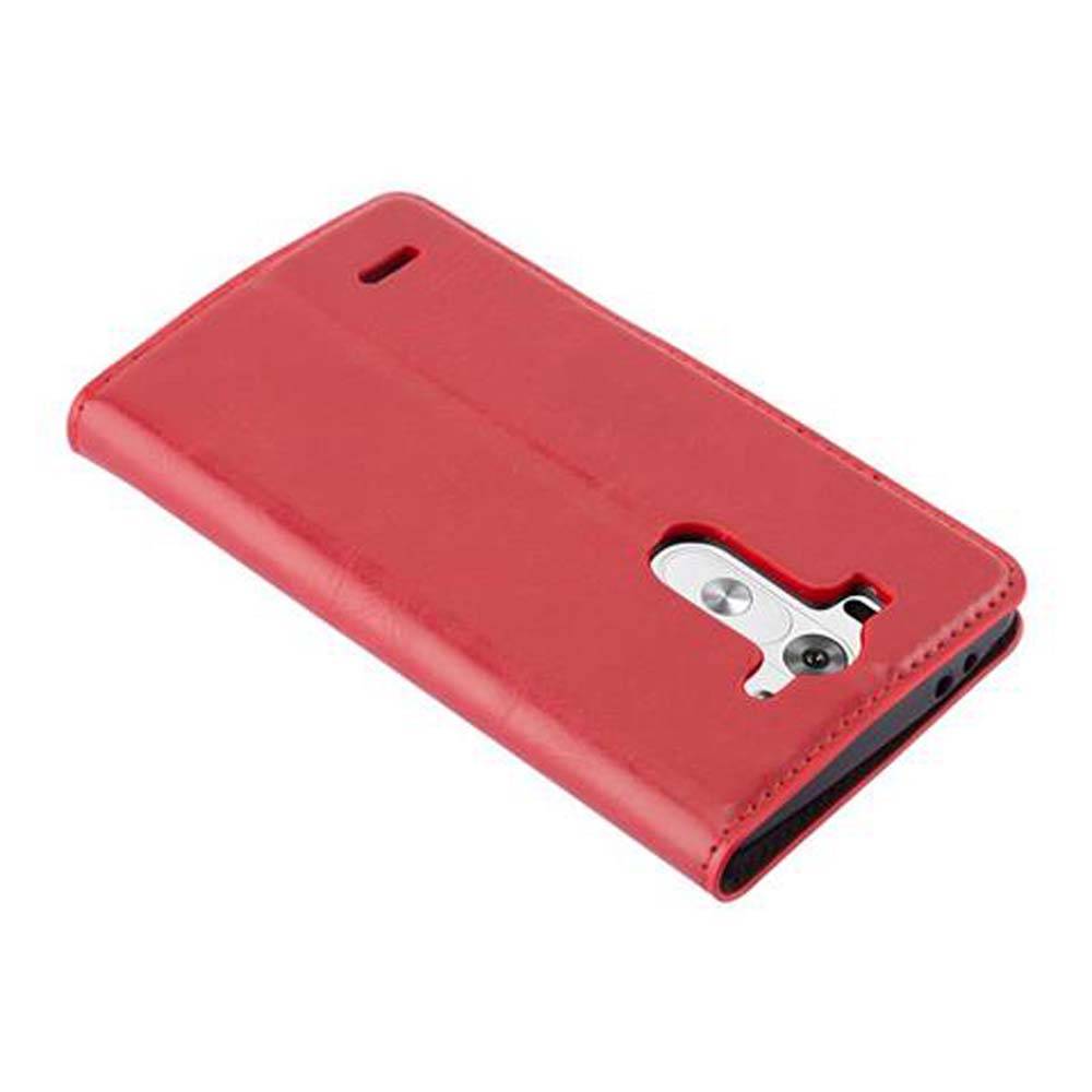 Cadorabo Hülle für LG G3 MINI / G3 S Schutz Hülle in Rot Handyhülle Etui Case Cover Magnetverschluss