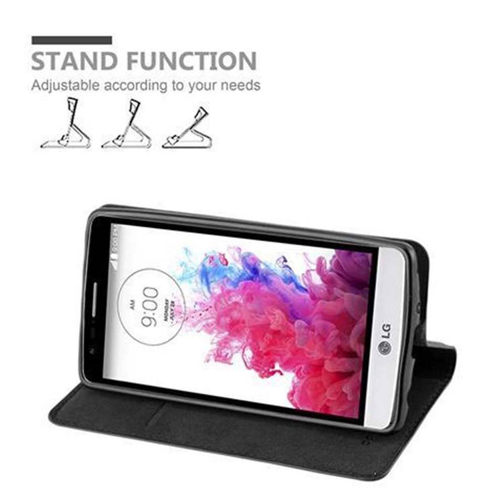 Cadorabo Hülle für LG G3 MINI / G3 S Schutz Hülle in Schwarz Handyhülle Etui Case Cover Magnetverschluss