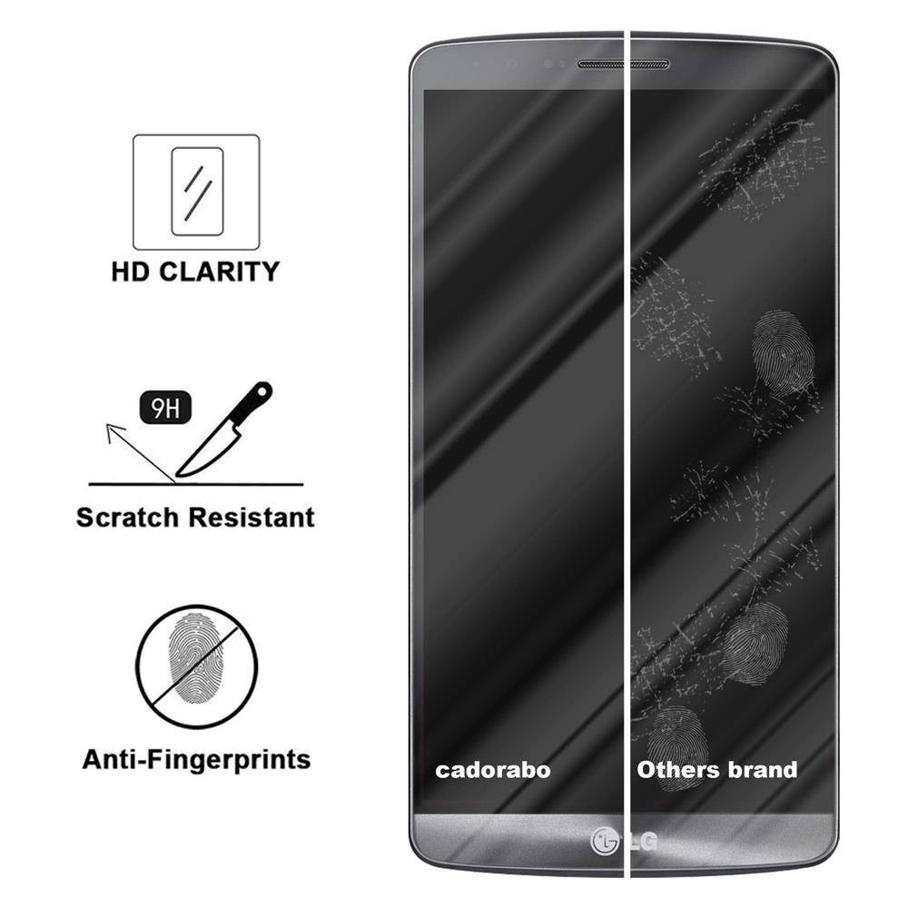 Cadorabo Panzer Folie für LG G3 Schutzfolie in Transparent Gehärtetes Tempered Display-Schutzglas