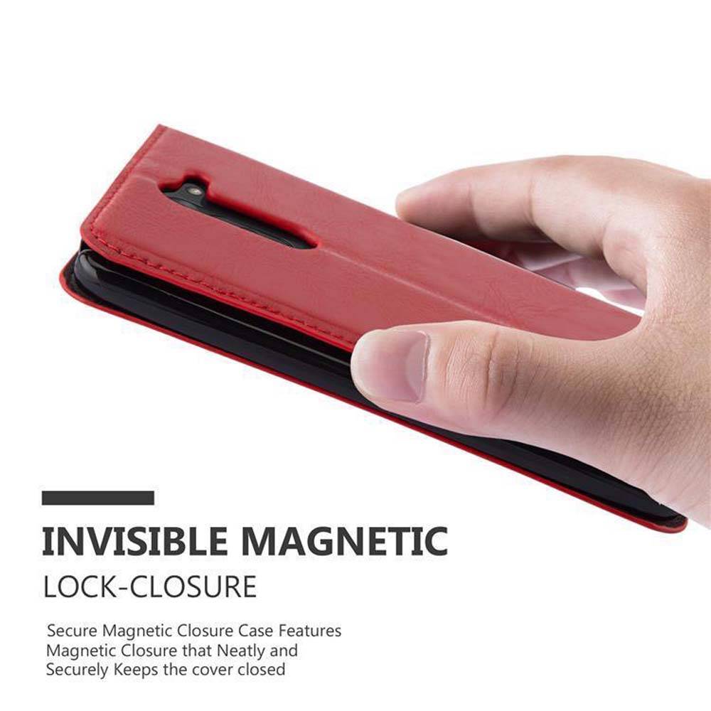 Cadorabo Hülle für LG G3 STYLUS Schutz Hülle in Rot Handyhülle Etui Case Cover Magnetverschluss