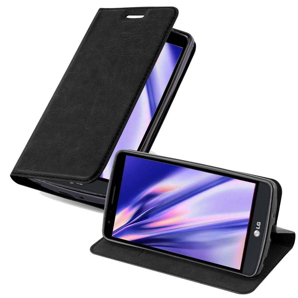Cadorabo Hülle für LG G3 STYLUS Schutz Hülle in Schwarz Handyhülle Etui Case Cover Magnetverschluss