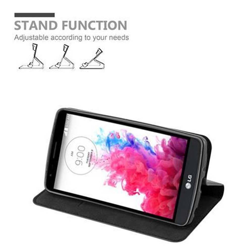 Cadorabo Hülle für LG G3 STYLUS Schutz Hülle in Schwarz Handyhülle Etui Case Cover Magnetverschluss