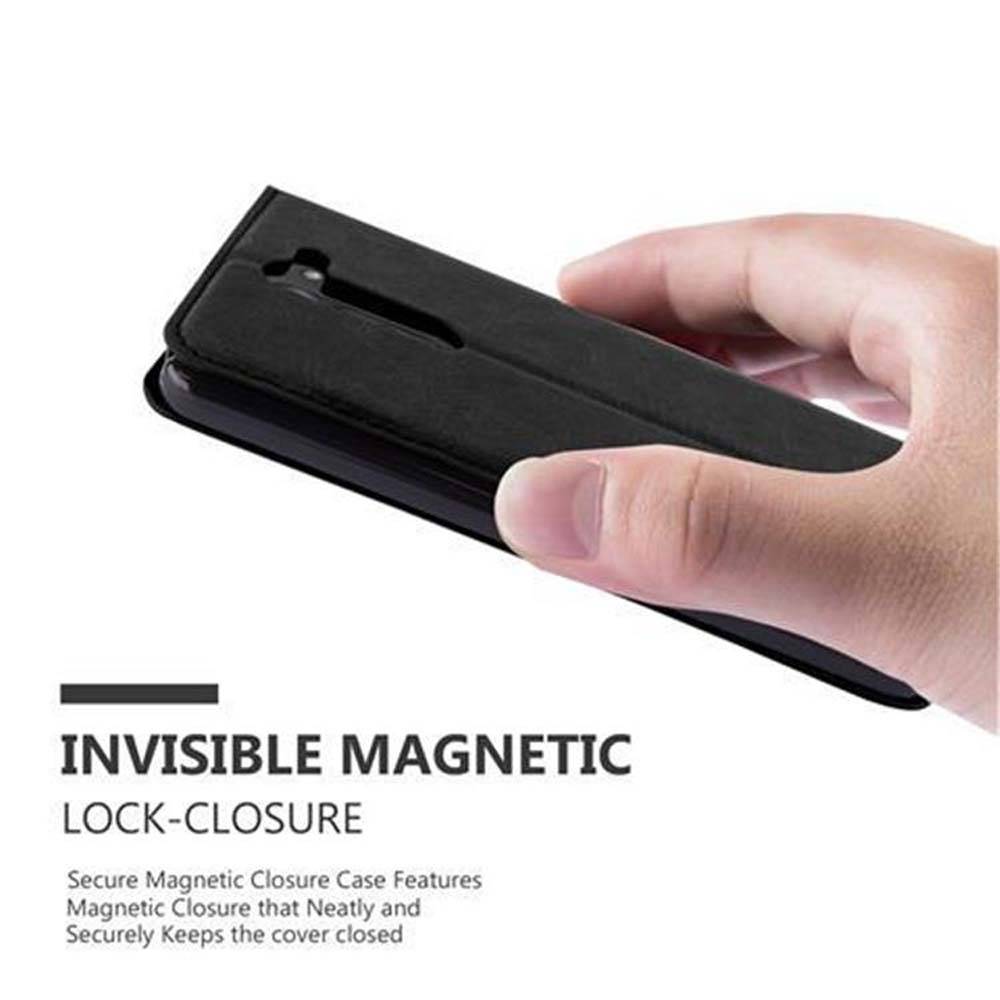 Cadorabo Hülle für LG G3 STYLUS Schutz Hülle in Schwarz Handyhülle Etui Case Cover Magnetverschluss