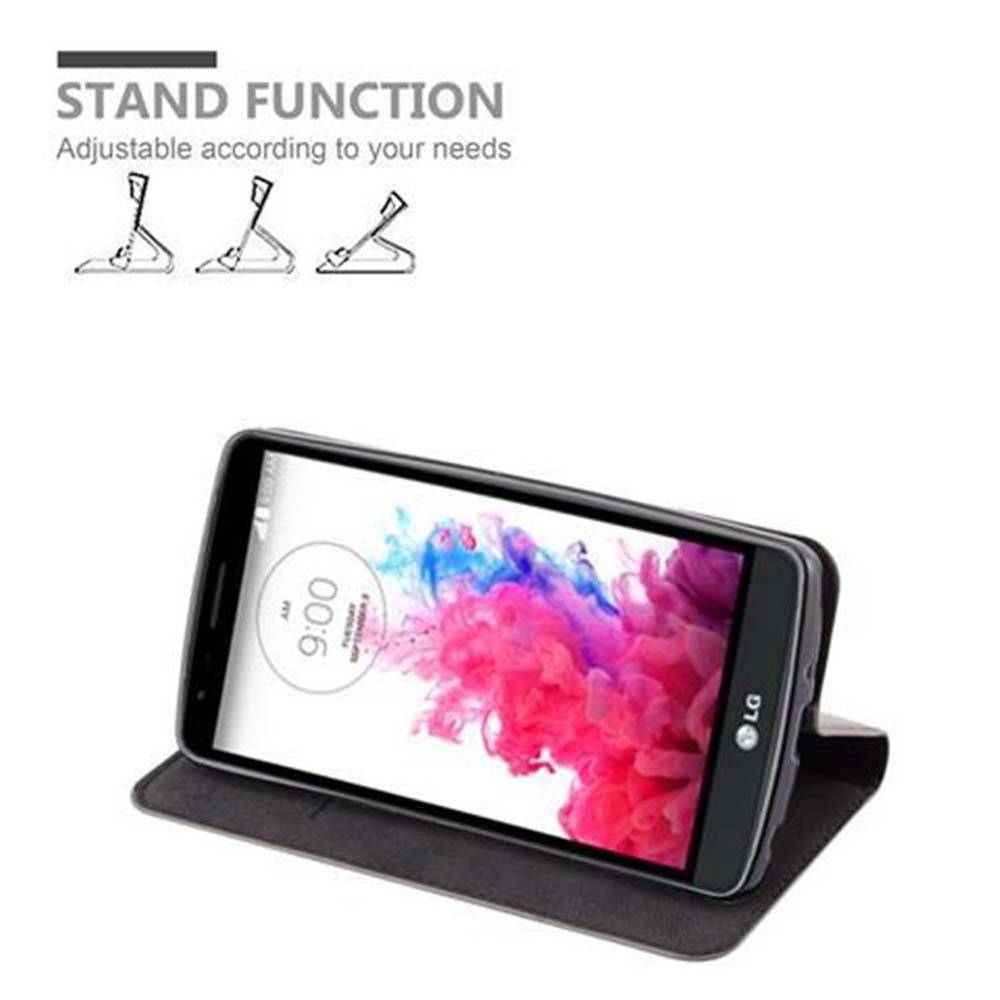 Cadorabo Hülle für LG G3 STYLUS Schutz Hülle in Braun Handyhülle Etui Case Cover Magnetverschluss