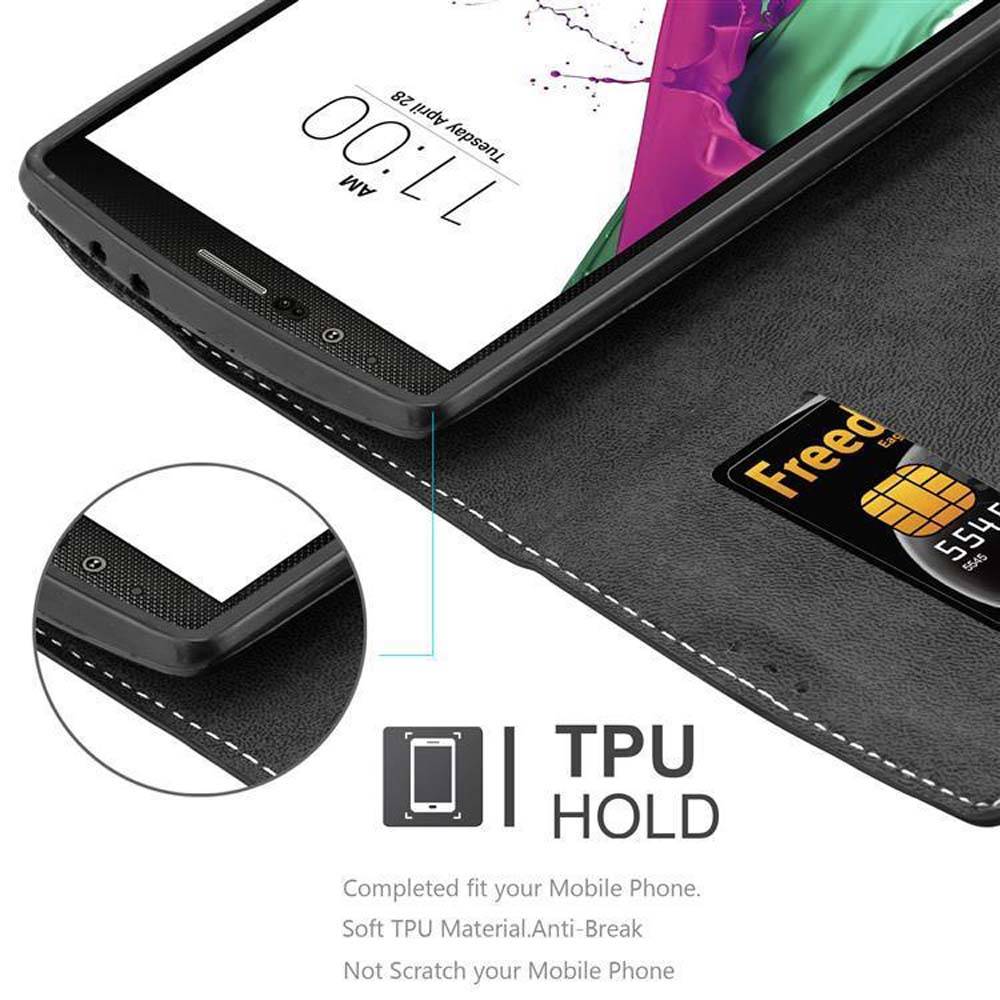 Cadorabo Hülle für LG G4 / G4 PLUS Schutzhülle in Schwarz SHandyhülle Book Case Etui Kunstleder